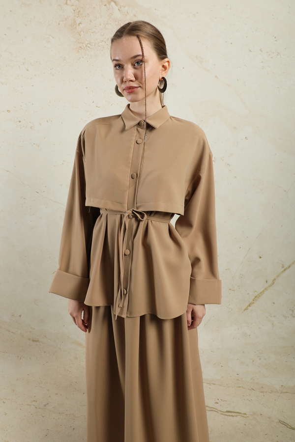 Krep Etek Takım Bej - 6