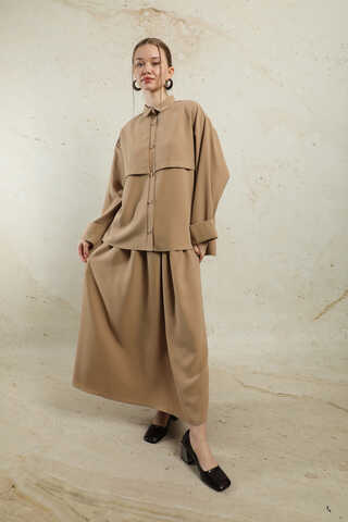 Krep Etek Takım Bej - 2