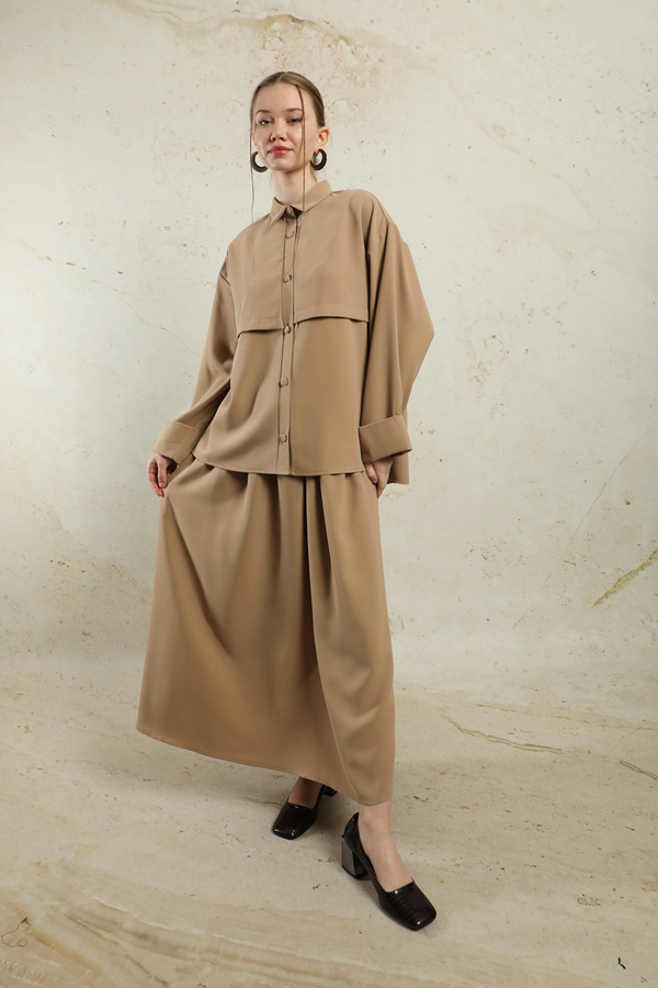 Krep Etek Takım Bej - 2