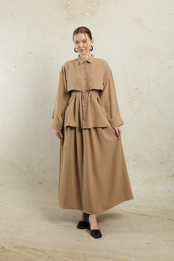 Krep Etek Takım Bej - 3