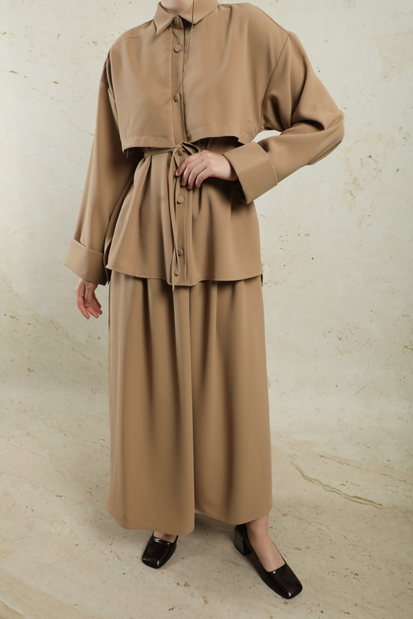 Krep Etek Takım Bej - 4