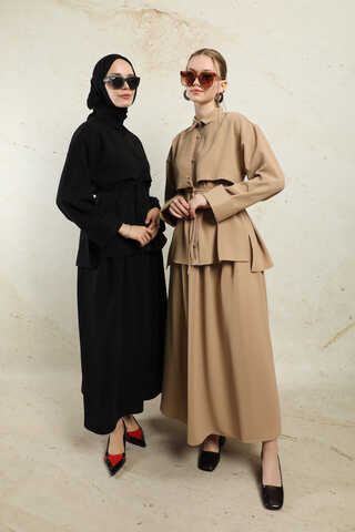 Krep Etek Takım Bej - 1