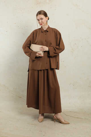 Krep Etek Takım Kahverengi - 2