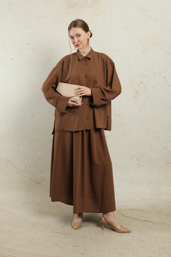 Krep Etek Takım Kahverengi - 2