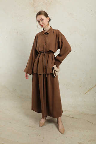 Krep Etek Takım Kahverengi - 6