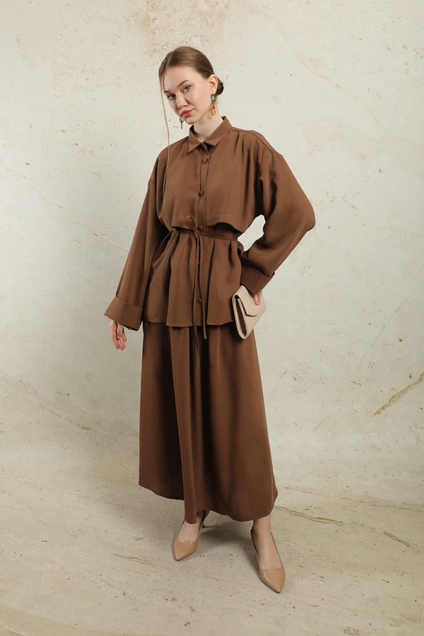 Krep Etek Takım Kahverengi - 6