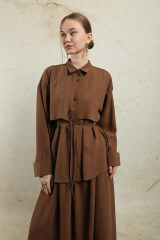 Krep Etek Takım Kahverengi - 4