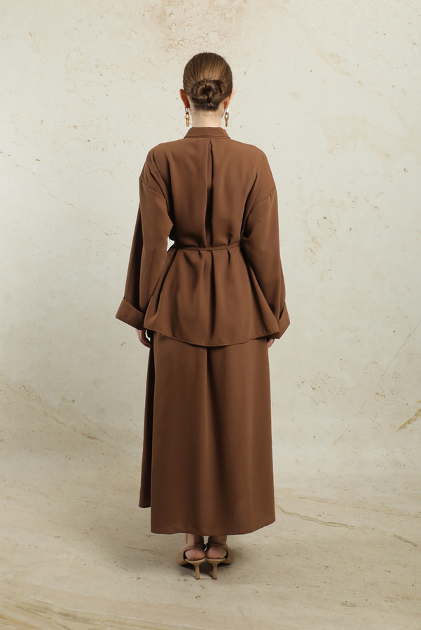 Krep Etek Takım Kahverengi - 7