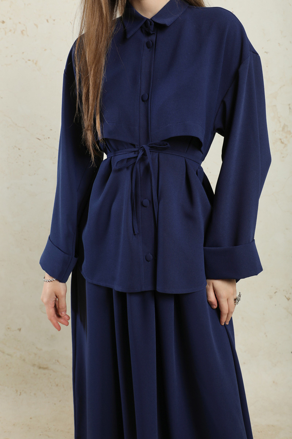 Krep Etek Takım Lacivert - 1