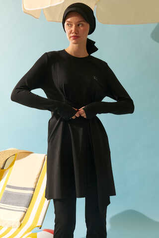 Belden Bağlamalı Mayo Takım Siyah - 4