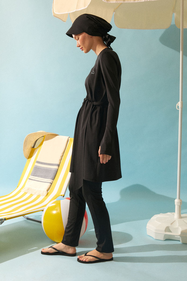 Belden Bağlamalı Mayo Takım Siyah - 6