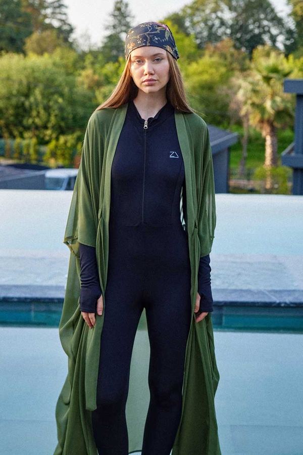 Belden Bağlamalı Uzun Pareo Haki - 3