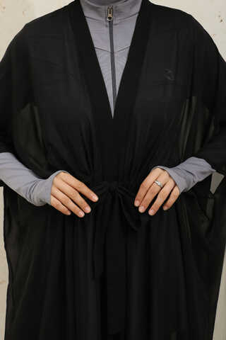 Belden Bağlamalı Uzun Pareo Siyah - 5