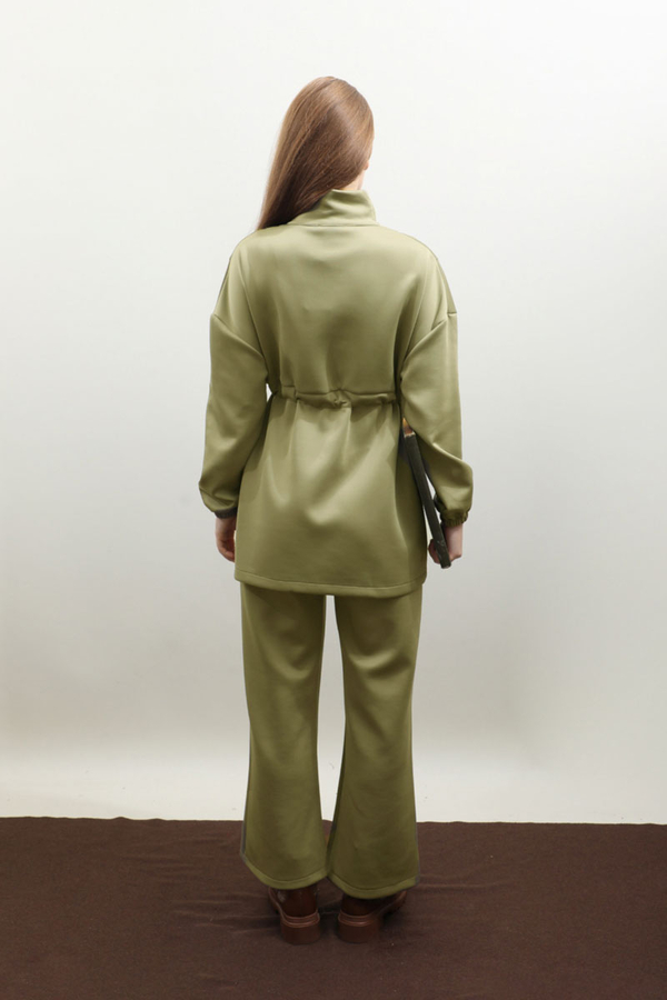 Belden Sıkmalı Eşofman Takım Haki - 7