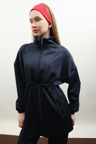 Belden Sıkmalı Eşofman Takım Lacivert - 6