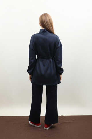 Belden Sıkmalı Eşofman Takım Lacivert - 7