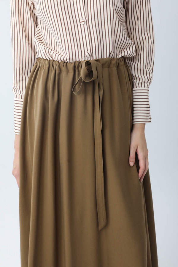 Beli Büzgülü Etek Koyu Bronz - 11