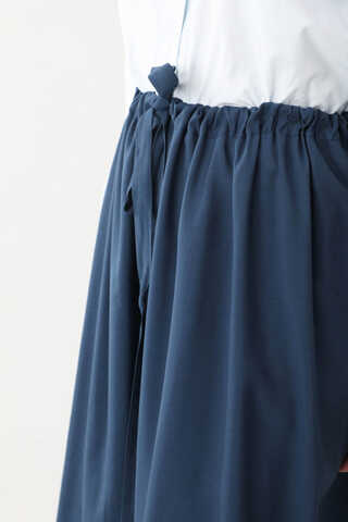 Beli Büzgülü Etek Lacivert - 6