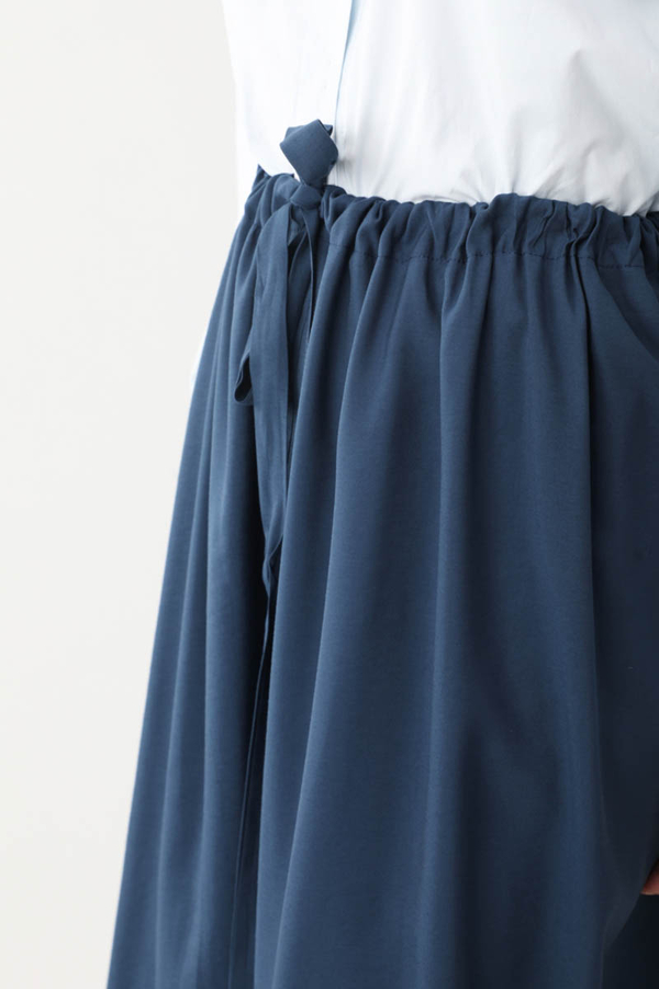 Beli Büzgülü Etek Lacivert - 6