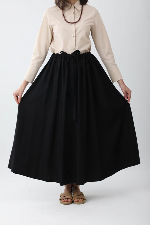 Beli Büzgülü Etek Siyah - 7