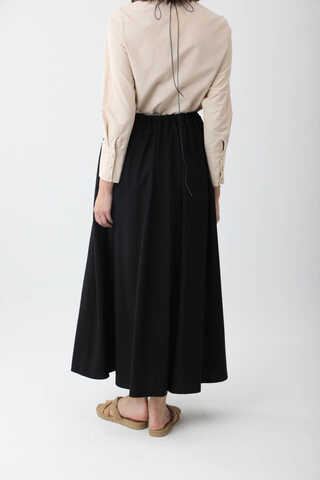 Beli Büzgülü Etek Siyah - 11