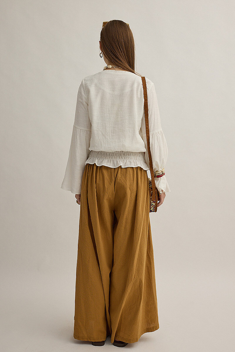 Beli Gipe Detaylı Bluz Beyaz - 6