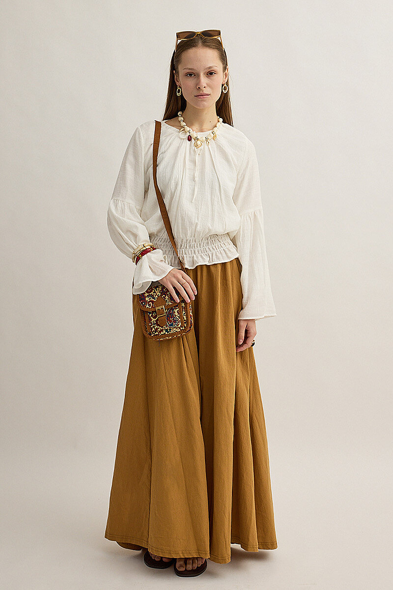 Beli Gipe Detaylı Bluz Beyaz - 5