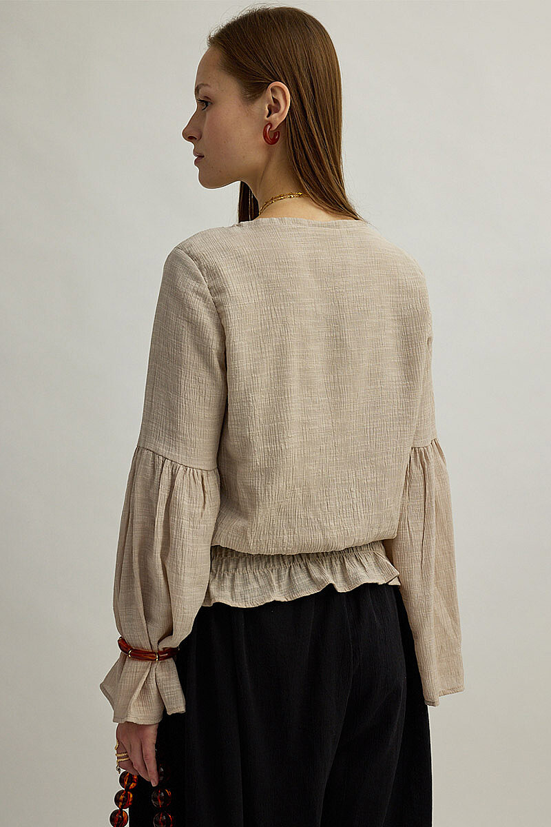 Beli Gipe Detaylı Bluz Taş - 5