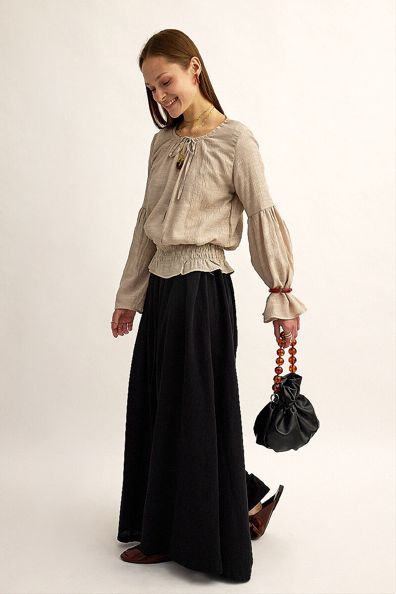 Beli Gipe Detaylı Bluz Taş - 5
