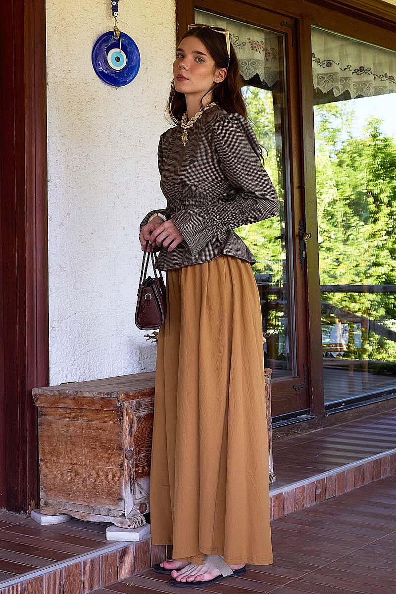 Beli Lastikli Pötikare Bluz Vizon - 6