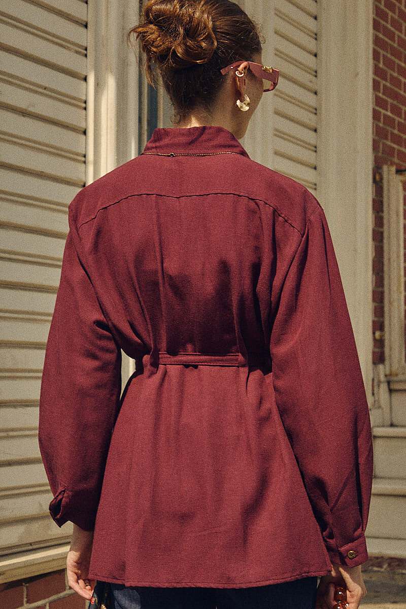 Beli Pileli İlilkli Tunik Bordo - 3
