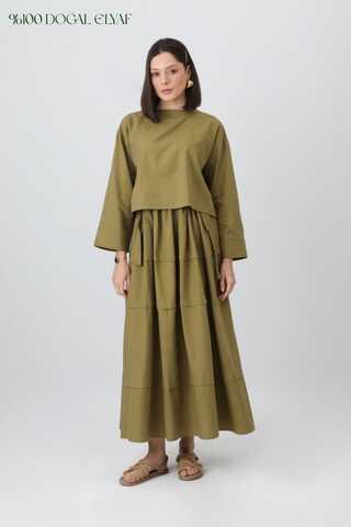 Beli Tünelli Etek Takım Haki - 11