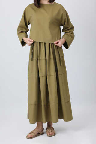 Beli Tünelli Etek Takım Haki - 12