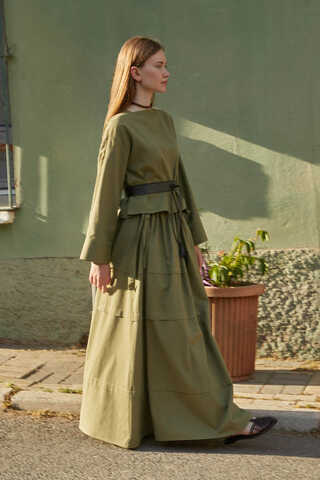 Beli Tünelli Etek Takım Haki - 8