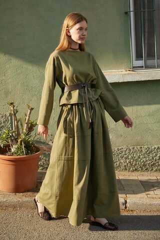 Beli Tünelli Etek Takım Haki - 7