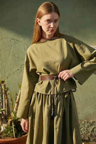 Beli Tünelli Etek Takım Haki - 5