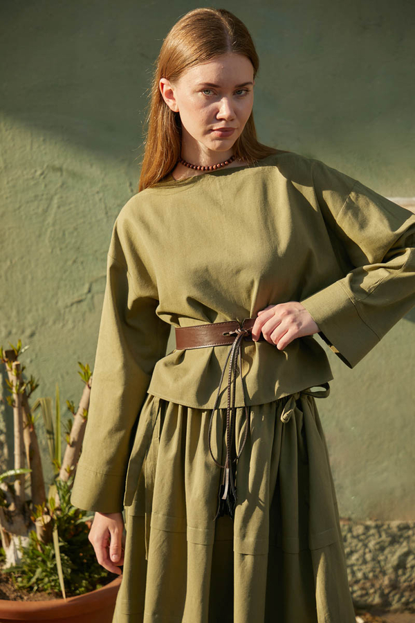 Beli Tünelli Etek Takım Haki - 5