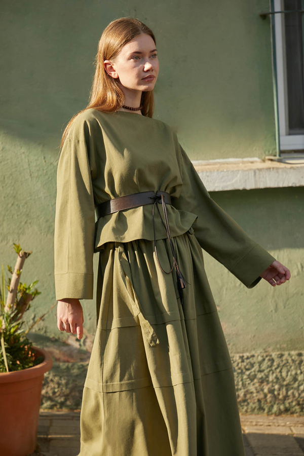 Beli Tünelli Etek Takım Haki - 3