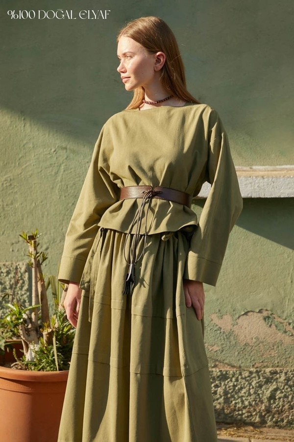 Beli Tünelli Etek Takım Haki 