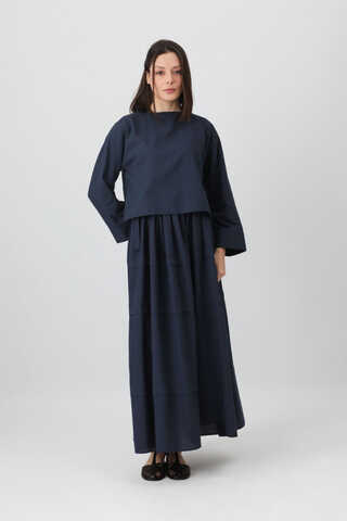 Beli Tünelli Etek Takım Lacivert - 3