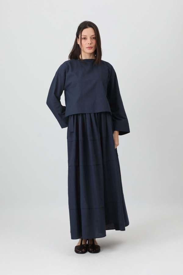 Beli Tünelli Etek Takım Lacivert - 3