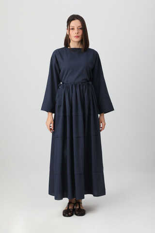 Beli Tünelli Etek Takım Lacivert - 4