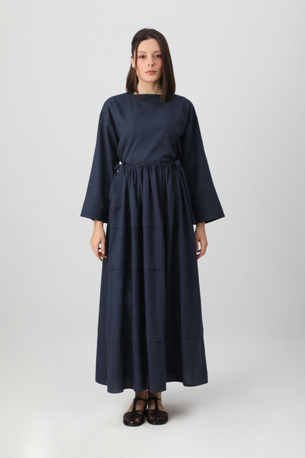 Beli Tünelli Etek Takım Lacivert - 4