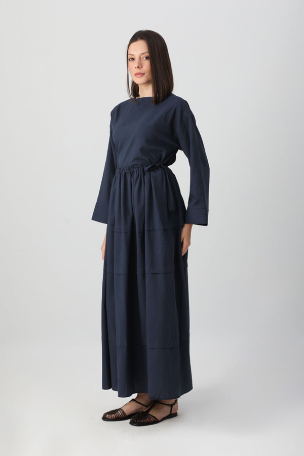 Beli Tünelli Etek Takım Lacivert - 5