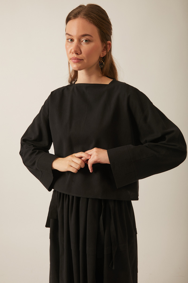 Beli Tünelli Etek Takım Siyah 