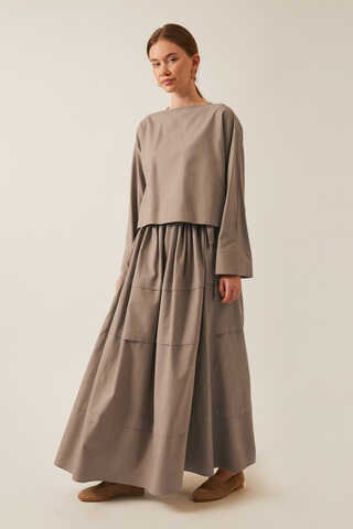 Beli Tünelli Etek Takım Vizon - 3