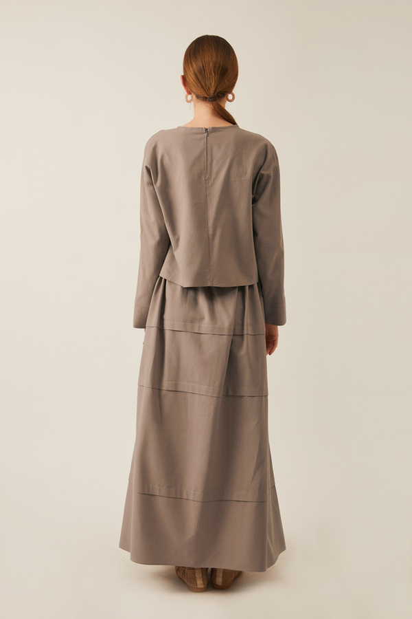 Beli Tünelli Etek Takım Vizon - 6