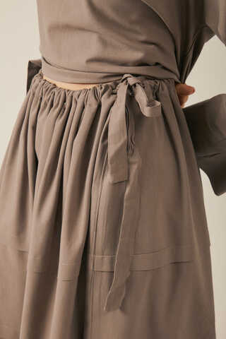 Beli Tünelli Etek Takım Vizon - 7