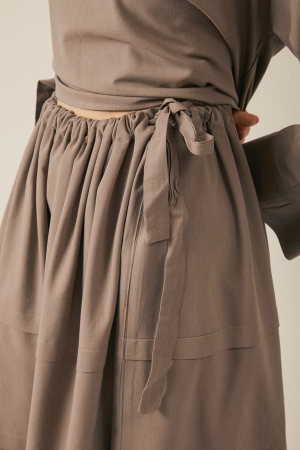 Beli Tünelli Etek Takım Vizon - 7