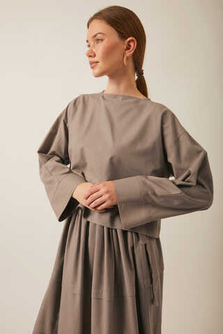 Beli Tünelli Etek Takım Vizon - 2